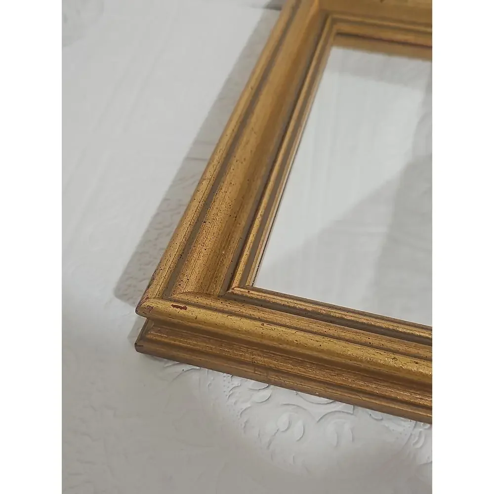 Vintage Gold Wood Frame Mirror 12.5